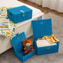 Homepeaz nursery organization baskets in sky blue for clothes or toys