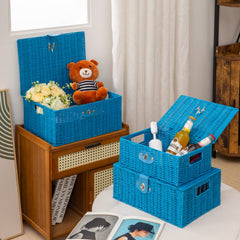 Homepeaz small sky blue basket, compact storage for baby essentials