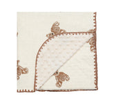 HomeyHues baby blanket with brown bear pattern offers soft nap-time comfort.