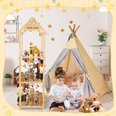 HOMIEE stuffed animal zoo for quick cleanup and toy sorting