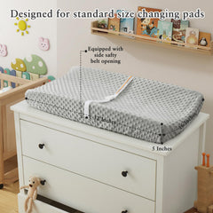 Homiest changing pad cover white-light-gray keeps diaper changes calm and clean
