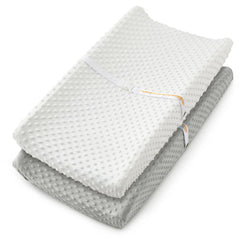 Homiest changing pad cover white-pink offers cloud-soft comfort for newborn diaper changes