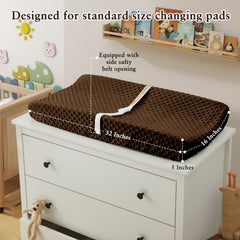 Homiest white-sage-green changing pad cover offers breathable comfort.