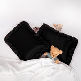 HommxJF black satin toddler pillow case in 13 x 18 inches offering breathable comfort
