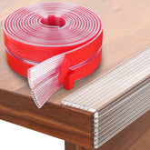 HOMREALM baby proofing corner guard on furniture corner for kid safety.