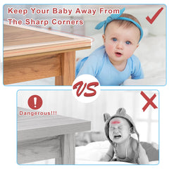 HOMREALM edge protector shown as soft elastic guard on a furniture edge