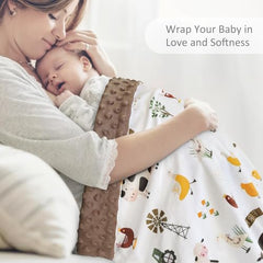 HOMRITAR blanket shows double-layer backing with dots for extra softness.