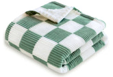 HOMRITAR checkered baby blanket front striped design for cozy naps