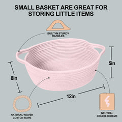 HONCESTA gift basket with side handles in pink, easy to move and organize