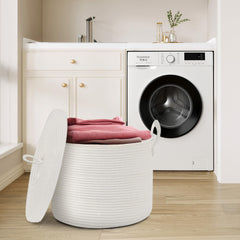 HONCESTA toy storage bin white filled with plush toys