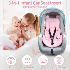 Honeau soft cotton baby seat insert pink cushions gently for little ones.