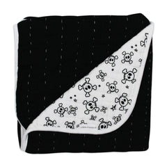 HonestBaby blanket reversible side with print showcases two nursery looks