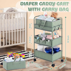 Honeydak 2in1 diaper caddy middle tier with divider for organized bottles and wipes