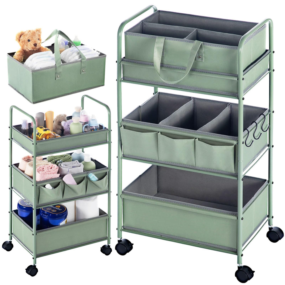 Honeydak 2in1 diaper caddy top basket view for grab-and-go nursery essentials