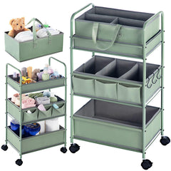 Honeydak 2in1 diaper caddy top basket view for grab-and-go nursery essentials