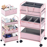Honeydak 2in1 diaper caddy with pink 3-tier design for nursery organization.