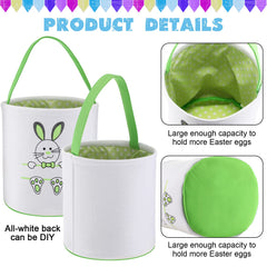 Honeydak Easter bunny basket blue front view, spacious for eggs and treats
