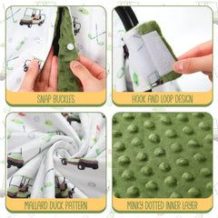 Honeydak golf car seat cover with sticky strap attachment for easy setup
