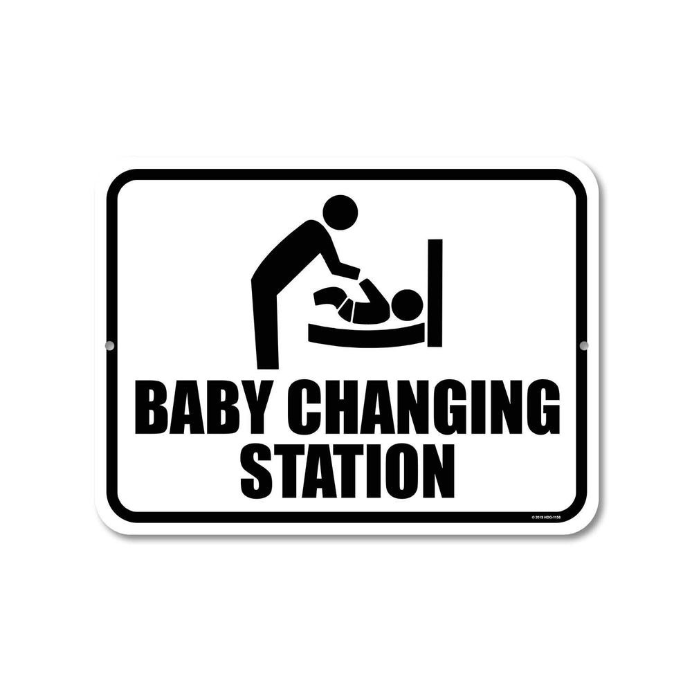 Honey Dew Gifts HDG-1158 restroom sign marks the baby changing station clearly, improving wayfinding.