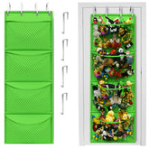 Honeyera over-door storage keeps stuffed animals neatly organized and reachable.