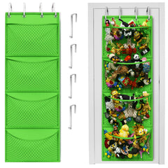 Honeyera over-door storage keeps stuffed animals neatly organized and reachable.