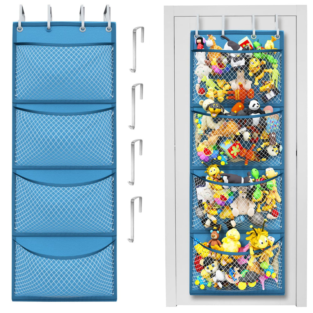 Honeyera over-door storage setup keeps stuffed animals neat and accessible