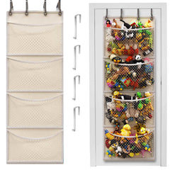 Honeyera over-door storage neatly organizing stuffed animals for easy access