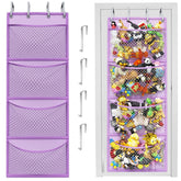 Honeyera Plush Storage over-door hammock keeps stuffed animals neatly organized and accessible.