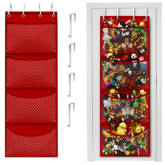 Honeyera stuffed animal over door organizer with white pockets for easy toy access