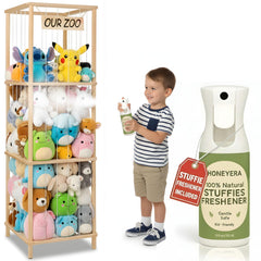 Honeyera stuffed animal storage in a cozy nursery keeps plushies organized and easy to reach.