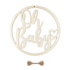 Hongma Oh Baby Sign—wooden decor perfect for gender reveal parties.