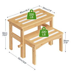 HOOBRO anti-slip grooved steps ensure stable footing on tile and wood.