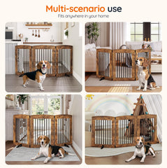 HOOBRO rustic brown finish enhances decor while keeping pets contained