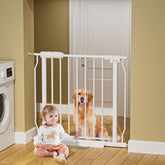 HOOOEN baby gate adjustable width for 29-34 inch openings.