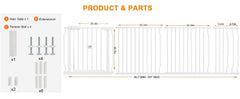 HOOOEN heavy duty steel gate ready for daily use with kids and pets
