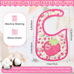 HooLing 24-pack drool bibs with adjustable magic sticker for growing babies.