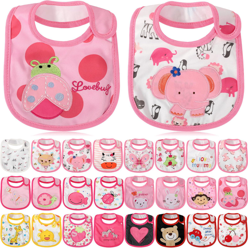 HooLing baby bibs with multicolor patterns protect clothes during meals.