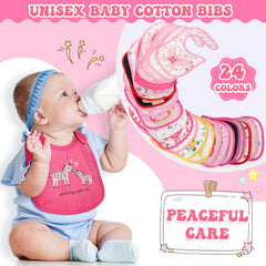 HooLing soft cotton-polyester bibs provide comfortable protection at mealtime.