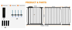 HOOOEN pressure-mounted gate installation shown without drilling