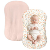 Hooyax baby lounger cover in pink floral two pack offers breathable comfort for newborns
