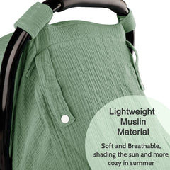 Hooyax car-seat cover with peekaboo window for gentle supervision