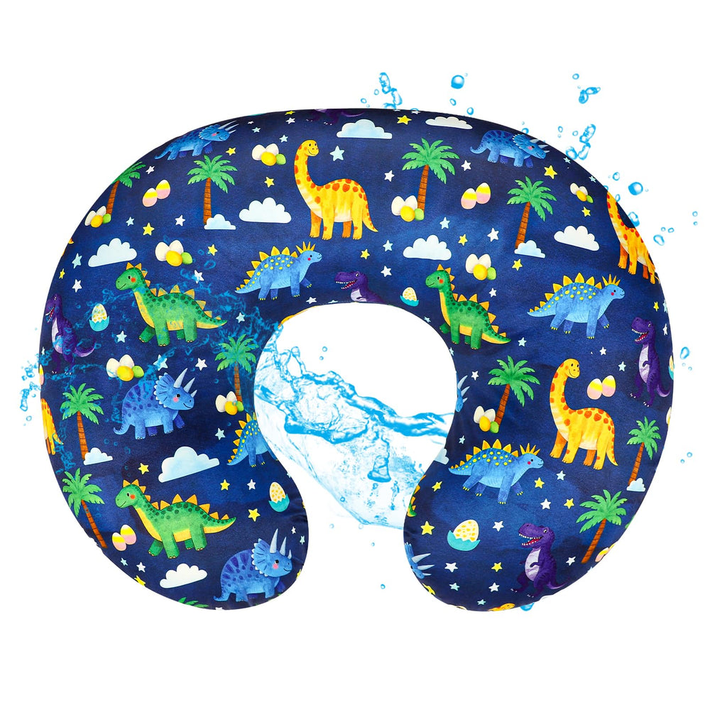 Hooyax Dinosaur waterproof nursing pillow cover protects against spills and stains.