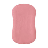Hooyax muslin baby lounger cover in flesh-pink showing breathable, ultra-soft fabric for newborn comfort.