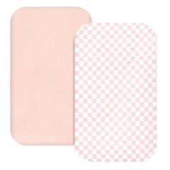Hooyax muslin bassinet sheet in pink checkered offers breathable comfort for newborns