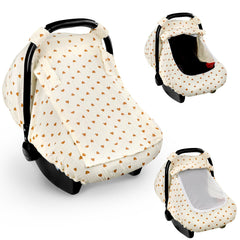 Hooyax muslin car seat cover, breathable fabric keeps baby cool