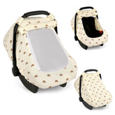 Hooyax Muslin Car Seat Cover shows breathable fabric for baby comfort