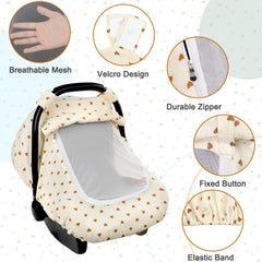 Hooyax muslin car seat cover mosquito mesh keeps insects out while ventilated