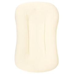 Hooyax muslin lounger cover beige, 37x21, soft and breathable for baby comfort.