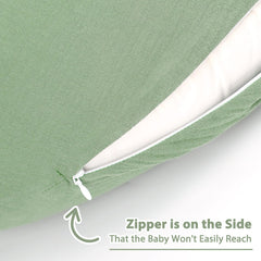 Hooyax muslin nursing pillow cover—easy-clean design for fast machine washing.