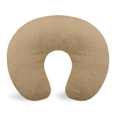 Hooyax muslin nursing pillow cover close-up shows soft, breathable fabric for baby's comfort.
